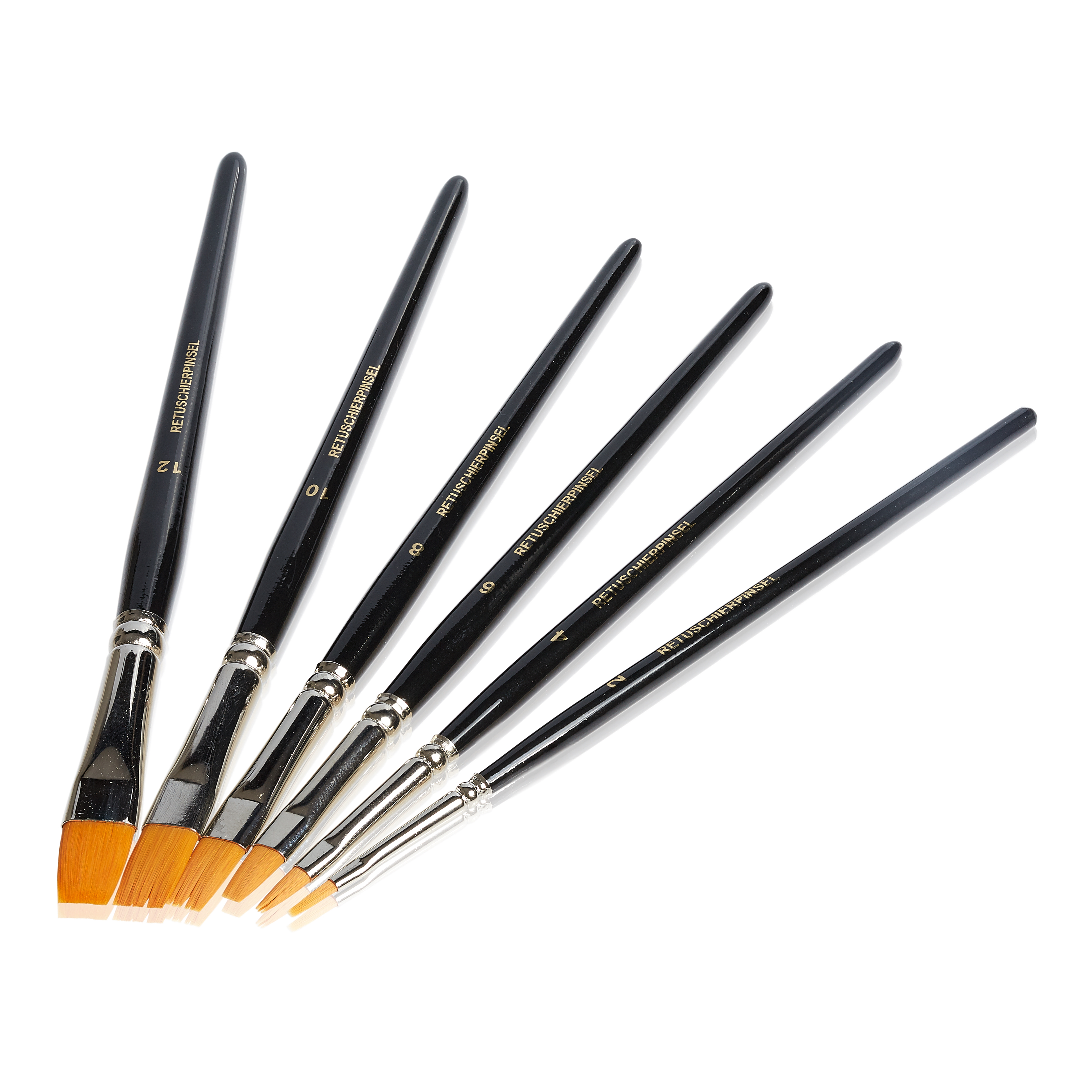 9500 Retuching brushes, Synthetic hair, flat